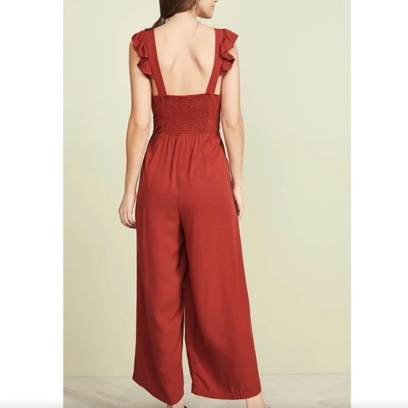 L*Space Red Tie Front Romper Size Small - Picture 3 of 4